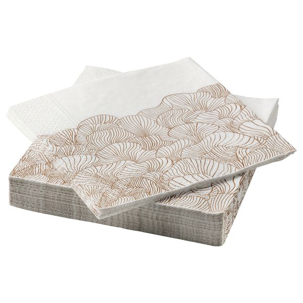 Салфетка бумажная, с рисунком/бежевый 33x33 см IKEA VINTERSNÖ ВИНТЕРСНЁ 505.110.46 - фото 3