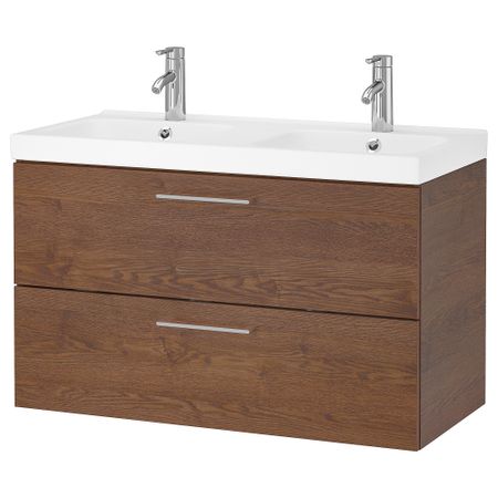 Шкаф для раковины с 2 ящиками, 103x49x64 cm IKEA ODENSVIK ОДЕНСВИК, GODMORGON ГОДМОРГОН 993.208.80