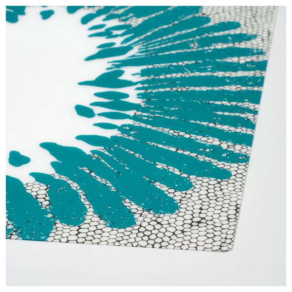 Салфетка под прибор ПОБОРЬЯ, с рисунком бирюзовый (37x37 см) - фото 2