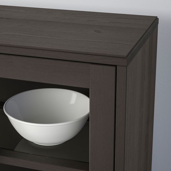 Шкаф-витрина, темно-коричневый 81x35x123 см IKEA HAVSTA ХАВСТА 903.910.61 - фото 4