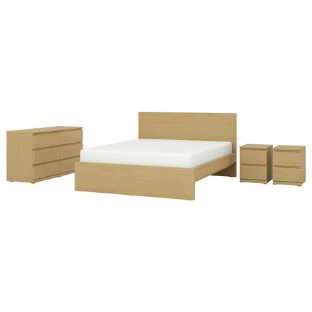 STORKLINTA Комплект мебели д/спальни, 4 предм. - под дуб 160x200 см