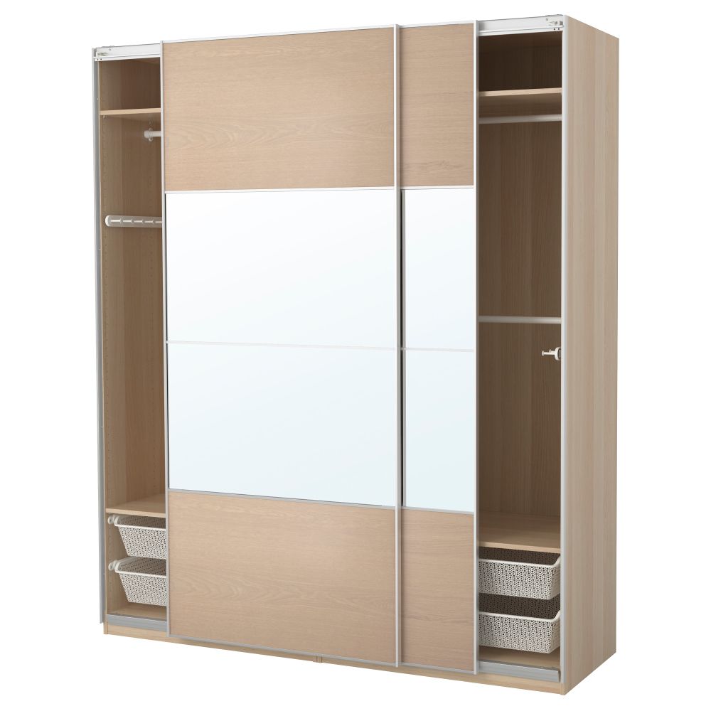 Гардероб ПАКС, под беленый дуб, Аули Ильсенг (200x66x236 см) - фото 1