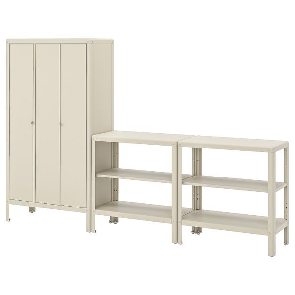 Стеллаж с 1 шкафчиком, бежевый 171x37x161 см IKEA KOLBJÖRN КОЛЬБЬЁРН 692.916.24 - фото 2