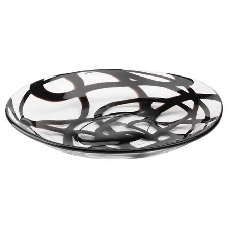 Миска ФИРАНДЕ, прозрачное стекло, черный (35 см)