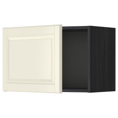 Шкаф навесной МЕТОД, черный, Будбин белый с оттенком