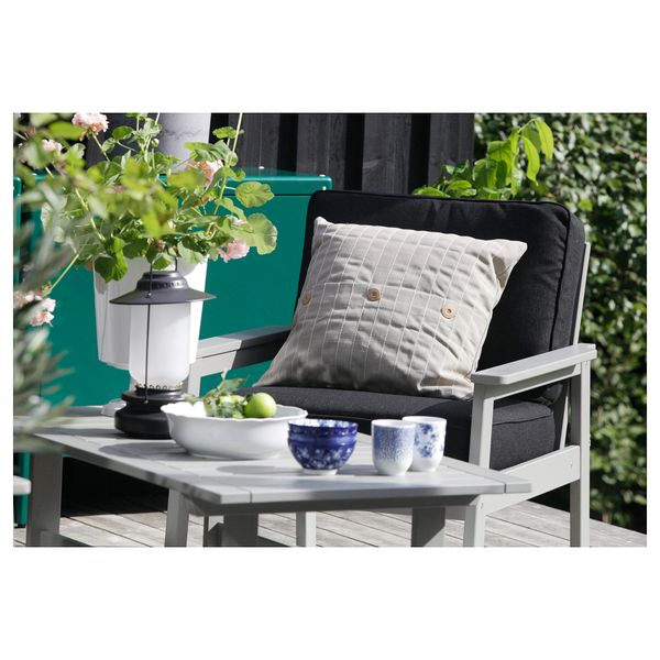 Садовое кресло, серый морилка, Järpön, Duvholmen антрацит IKEA BONDSTOCKHOLM СТОКГОЛЬМMEN БОНДХОЛЬМЕН 593.207.59 - фото 3