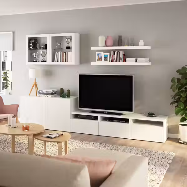 BESTÅ / LACK Шкаф для ТВ, комбинация - белый 300x42x195 см - фото 2