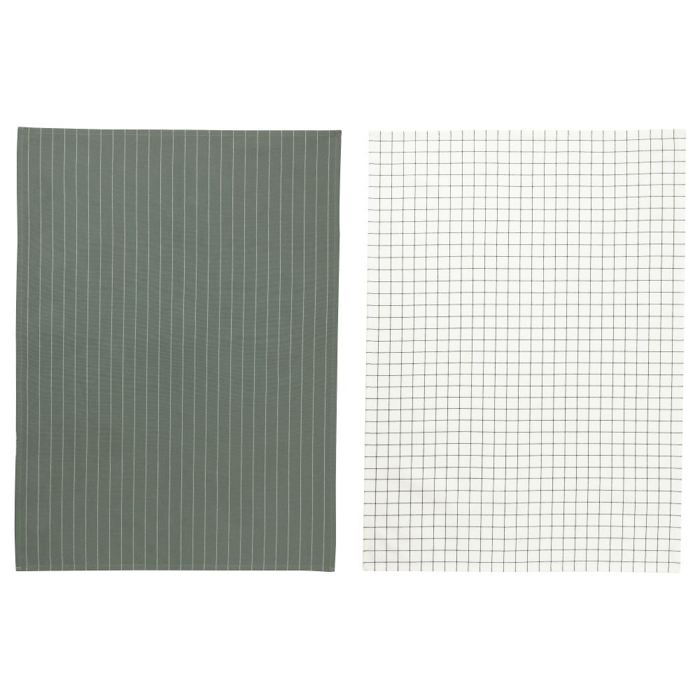 Полотенце кухонное ИКЕА/365+, зеленый, белый (50x70 см) - фото 1