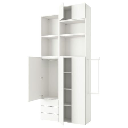 Гардероб с 5 дверями, 3 ящиками, белый/Фоннес белый 175-205x42x321 см IKEA OPPHUS ОПХУС 993.365.41