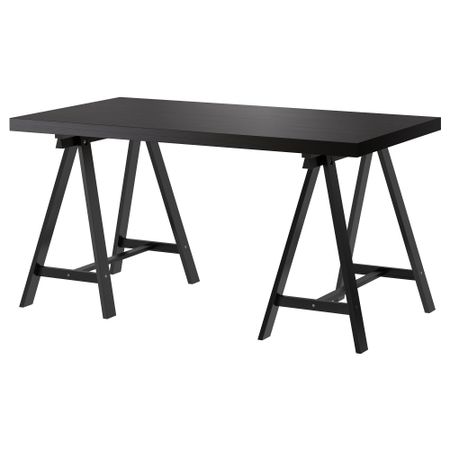 Стол ТОРНЛИДЕН / ОДВАЛЬД, черно-коричневый, черный (150x75 см)
