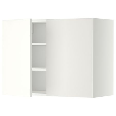 Навесной шкаф с полками/2дверцы, белый/Хэггеби белый 80x60 см IKEA METOD МЕТОД 392.260.98