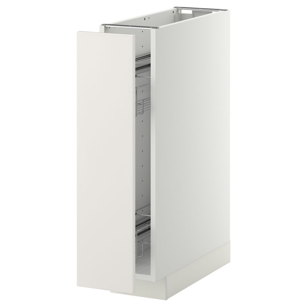 Напольный шкаф, выдвижной внутрений элемент МЕТОД, белый, Веддинге белый (20x60 см) - схема-чертеж с размерами