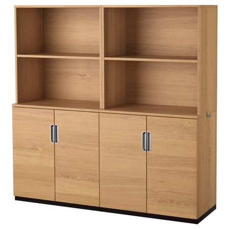 Комбинация для хранения с дверцами ГАЛАНТ, дубовый шпон (160x160 см)