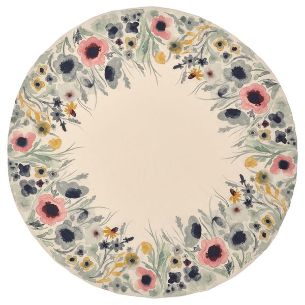 Скатерть, 150 см, с рисунком цветок/разноцветный IKEA SOMMARFLOX 205.492.96 - схема-чертеж с размерами