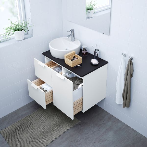 Шкаф для раковины с 2 ящ, белый 40x47x58 см IKEA GODMORGON ГОДМОРГОН 803.498.45 - фото 2