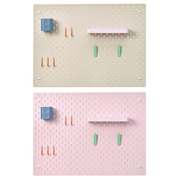 Настенная панель, комбинация, разноцветный, 76x56 см IKEA SKÅDIS СКОДИС 495.906.19 - схема-чертеж с размерами