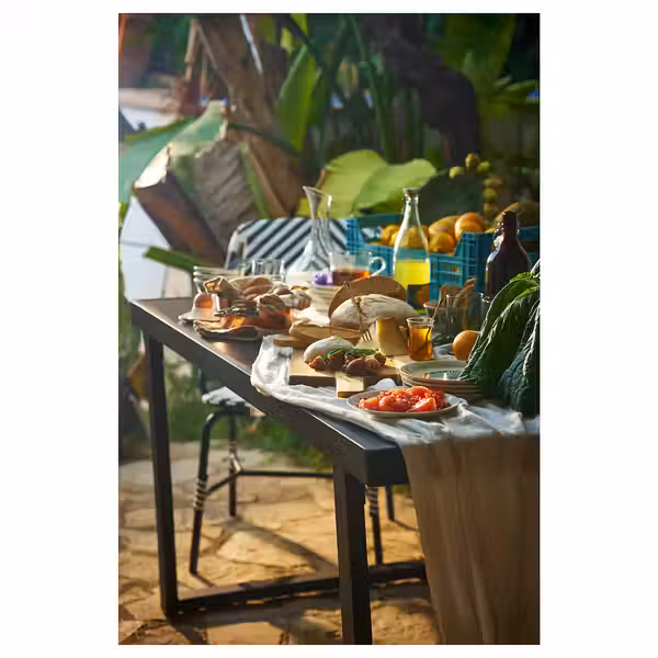 VÄRMANSÖ ВЭРМАНСО Садовый стол - темно-серый 161x93 см - фото 4