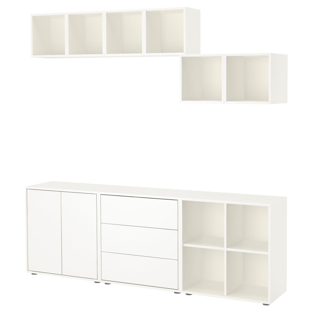 Комбинация шкафов с ножками, 210x35x180 см, белый IKEA EKET ЭКЕТ 291.894.78 - фото 1