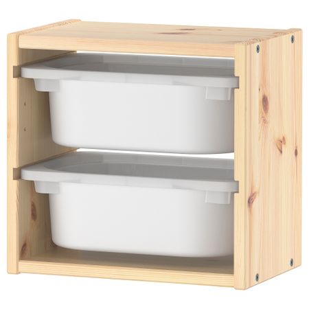 Настенный модуль для хранения, светлая беленая сосна, белый, 32x21x30 см IKEA TROFAST ТРУФАСТ 095.255.98