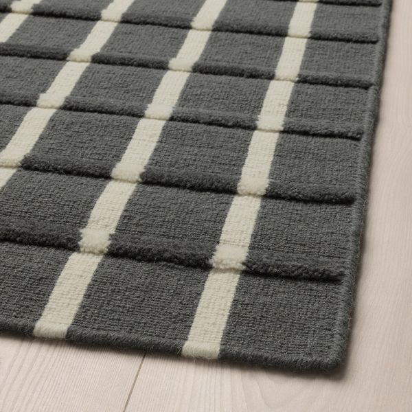 Ковер безворсовый, серый ручная работа серый, белый 133x195 см IKEA ФОУЛУМ 603.820.77 - фото 2