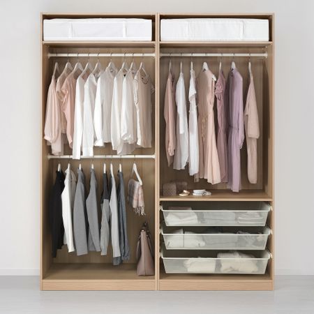 Гардероб, под беленый дуб, 200x58x236 см IKEA PAX ПАКС 691.284.35