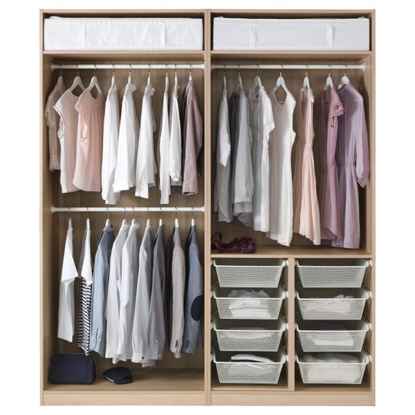 Гардероб, под беленый дуб, Аули Сэккен, 200x66x236 см IKEA ПАКС 993.058.65 - фото 3