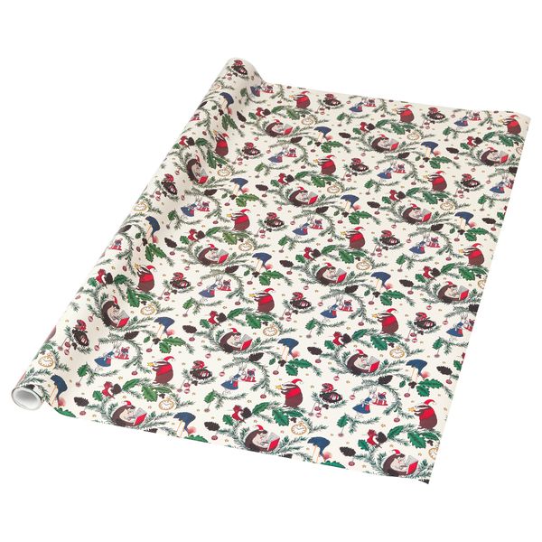 Рулон оберточной бумаги ВИНТЕР 2018, с рисунком белый (4x0.7 м) - фото 1