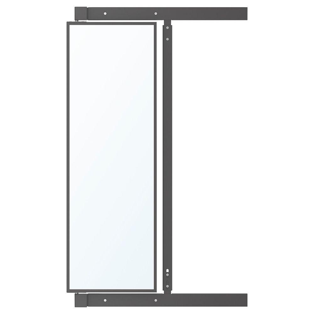 Выдвижное зеркало с крючками, темно-серый 25x4x75 см IKEA КОМПЛИМЕНТ 104.057.74 - фото 1