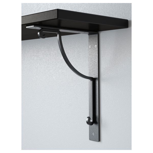 Полка навесная ЭКБИ ХЕМНЭС / ЭКБИ ХОЛЬ, черно-коричневый, черный (79x19 см) - схема-чертеж с размерами