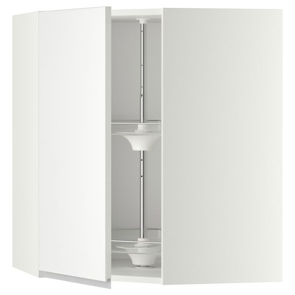 Угловой навесной шкаф с вращающейся секцией МЕТОД, белый, Нодста белый - схема-чертеж с размерами