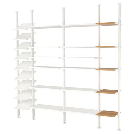 ELVARLI Открытая комбинация д/хранения - белый/бамбук 262x36x222-350 см