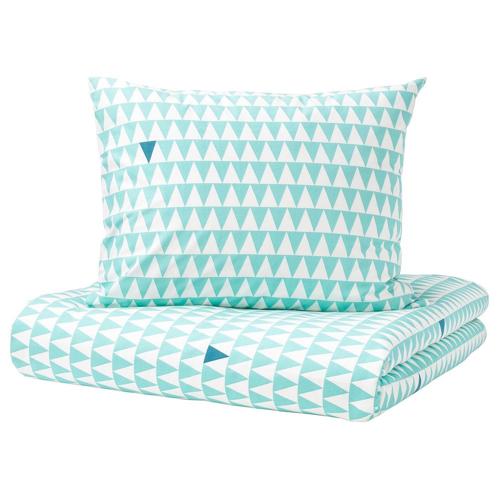 Пододеяльник и 1 наволочка, светлая бирюза 150x200/50x70 см IKEA СТИЛЛСАМТ 603.586.52 - фото 1