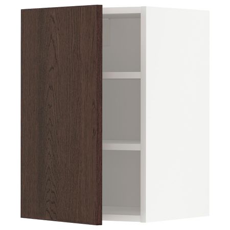 Навесной шкаф с полками, белый/Синарп коричневый 40x60 см IKEA METOD МЕТОД 794.046.30
