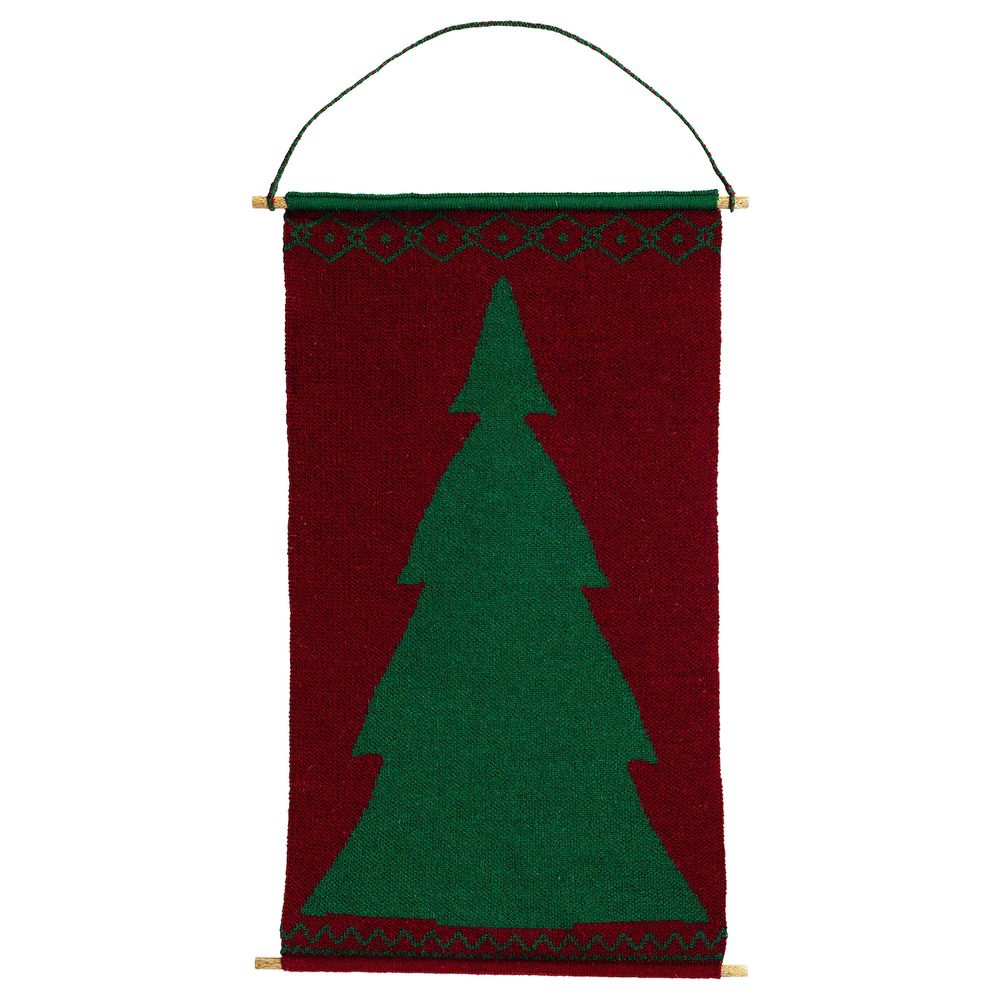 Настенное украшение, вязаный красный/зеленый 45 см IKEA VINTER 2020 ВИНТЕР 2020 404.751.19 - фото 1