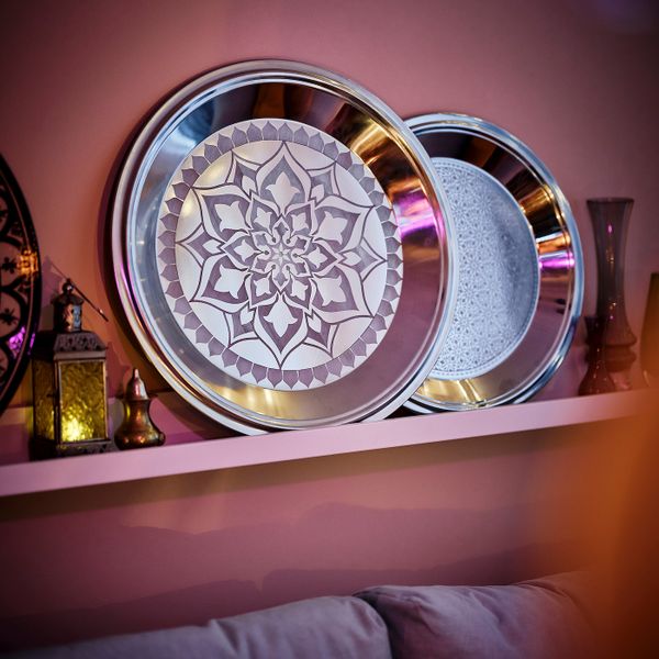 Набор подносов, 2 шт, серебристый IKEA HEMBJUDEN ХЕМБЬЮДЕН 305.124.24 - схема-чертеж с размерами