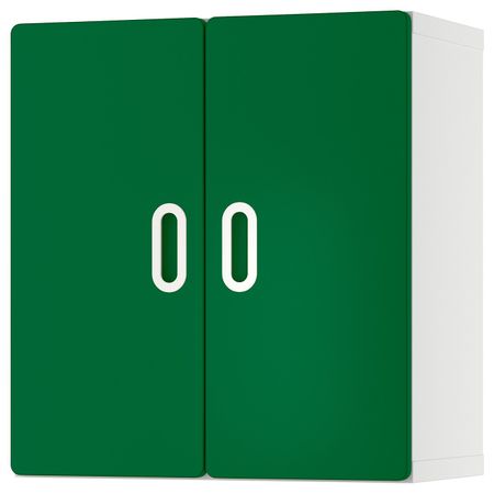Навесной шкаф, белый/зеленый 60x30x64 см IKEA STUVA СТУВА / FRITIDS ФРИТИДС 692.767.46