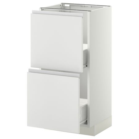Напольный шкаф с 2 ящиками МЕТОД / ФОРВАРА, белый, Нодста белый