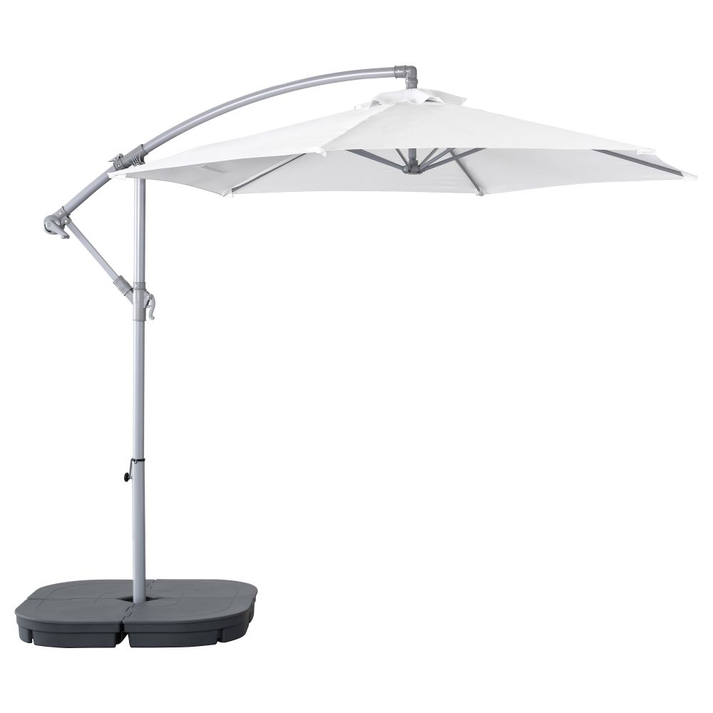 Зонт от солнца с опорой БАГГЁН / СВАРТО, белый, темно-серый - фото 1