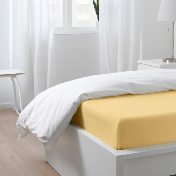 Простыня, светло-желтый 150x260 см IKEA PUDERVIVA ПУДЕРВИВА 304.335.92 - схема-чертеж с размерами