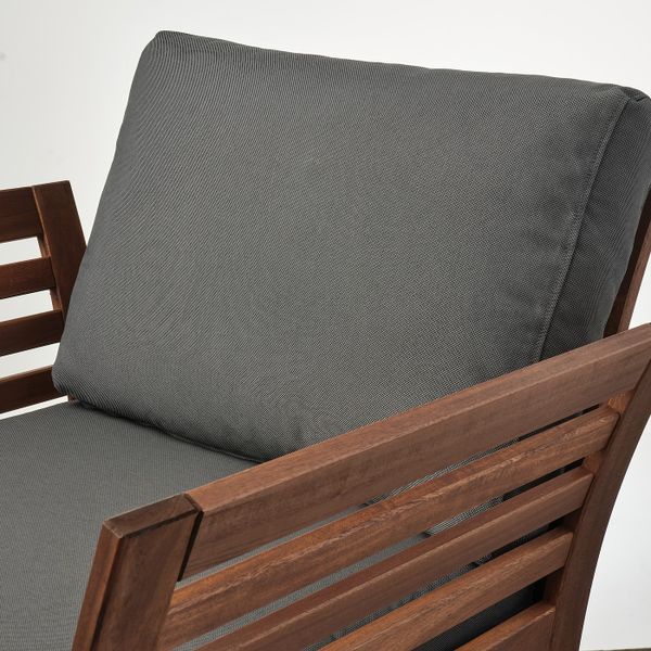 Садовое кресло, коричневая морилка/ФРЁСЁН/ДУВХОЛЬМЕН темно-серый IKEA ÄPPLARÖ ЭПЛАРО 994.138.84 - фото 2