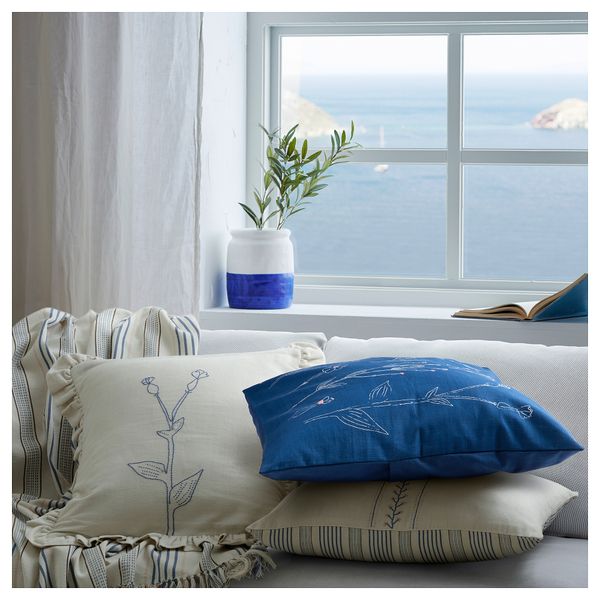 Чехол на подушку, синий ришелье, 50x50 см IKEA ÅKERNEJLIKA 605.566.33 - фото 6