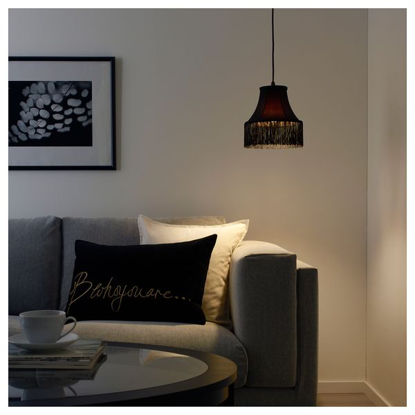 Абажур для подвесного светильника ОМЕДЕЛЬБАР, черный (15 см) - схема-чертеж с размерами