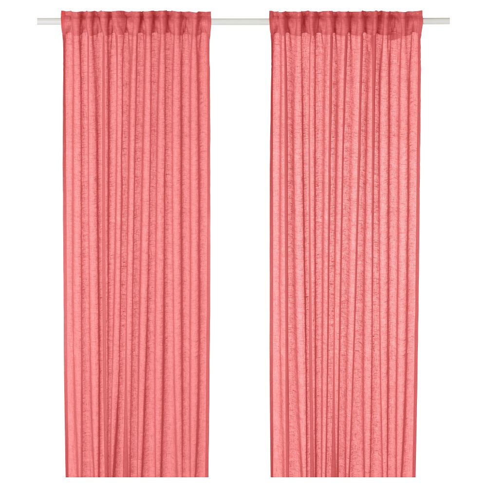 Гардины, 1 пара ЛЕЙОНГЭП, розовый (145x300 см) - фото 1
