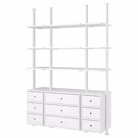 ELVARLI Открытая комбинация д/хранения - белый 178x51x222-350 см