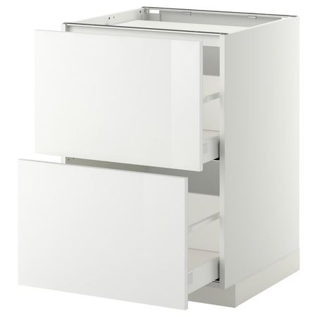 METOD / MAXIMERA Напольный шкаф/2фронт панели/2ящика - белый/Ringhult белый 60x60 см