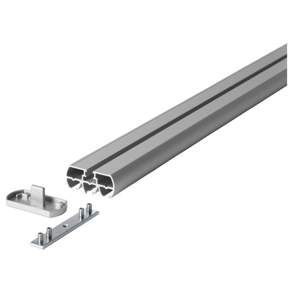 Гардинная шина, тройная КВАРТАЛ, цвет алюминия (140 см) - фото 2