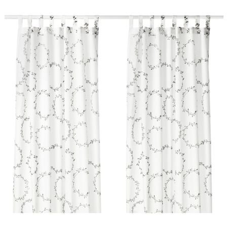 Гардины, 1 пара ВИНТЕР 2016, белый/светло-серый (145x300 см)