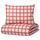Пододеяльник и наволочка, белый красный/клетка 150x200/50x70 см IKEA SILESHÅR СИЛЕСХОР 005.313.96