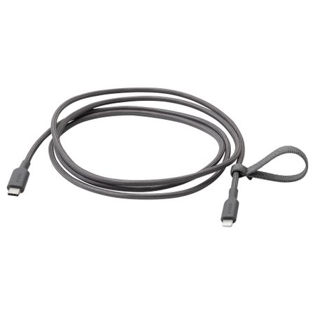 Кабель USB-C–lightning, темно-серый, 1.5 м IKEA LILLÅNGEN ЛИЛЛОНГЕНHULT ЛИЛЛЬХУЛЬТ 605.281.45