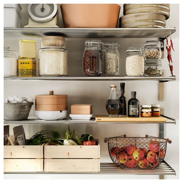 Полка навесная ГРУНДТАЛЬ, нержавеющ сталь - схема-чертеж с размерами